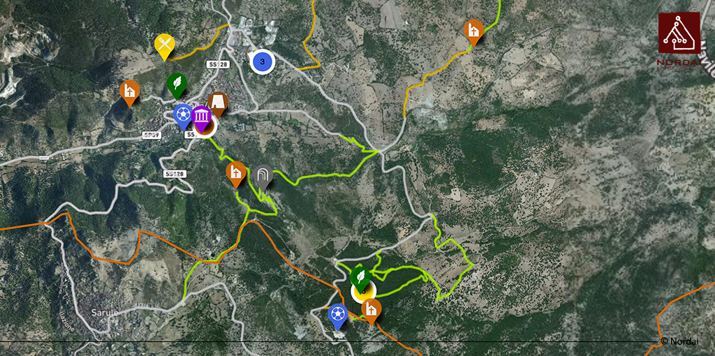 La mappa degli itinerari di Orani GeoNue