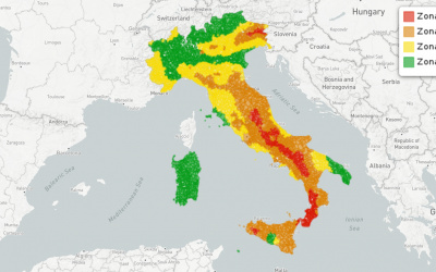 Le zone sismiche nei comuni italiani